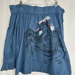 Disney Ariel off shoulder blouse blue oversized long sleeve